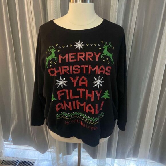 Torrid size 4 Home Alone Black Raglan Holiday Sweatshirt - Picture 7 of 10